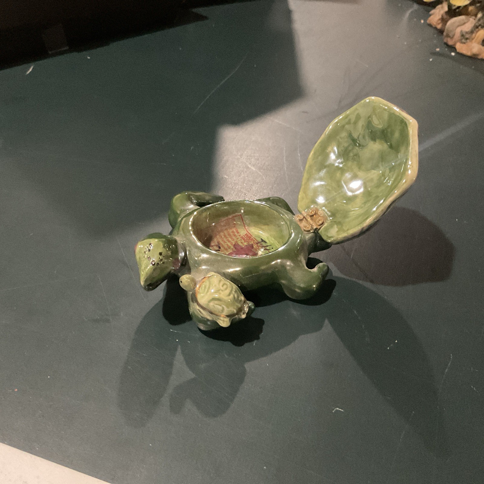 Blue Sky Clayworks Heather Goldminc Turtle Tealight Holder Hinged