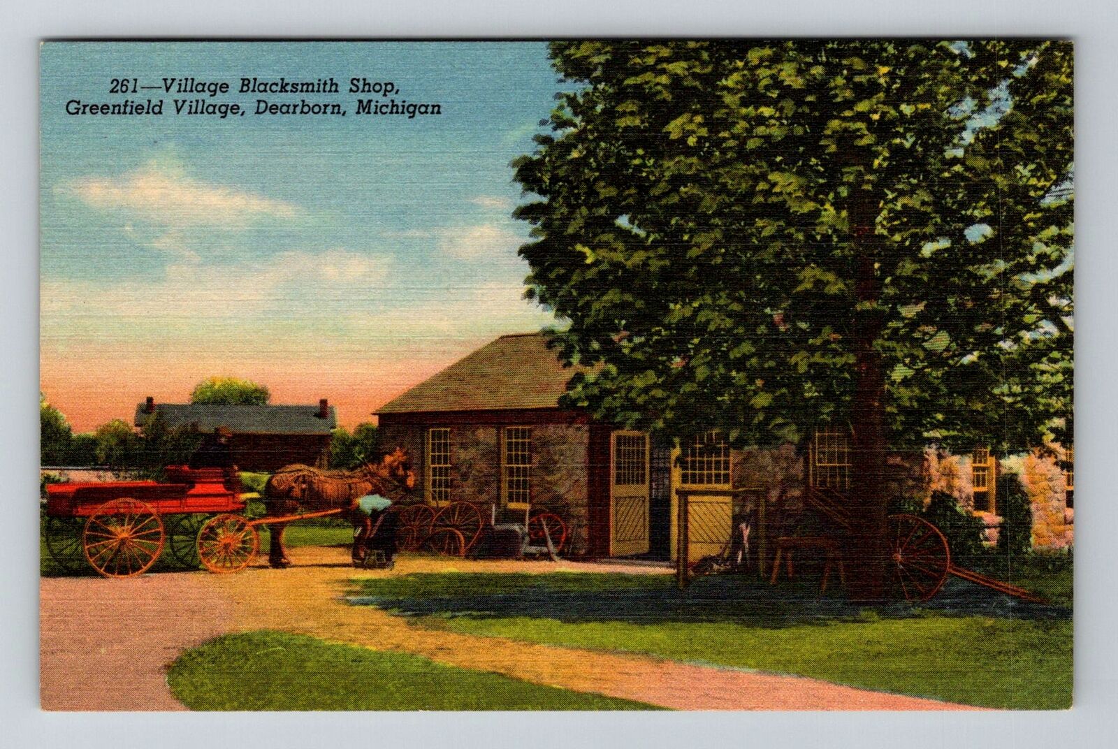 Dearborn MI-Michigan, Greenfield Village, Blacksmith Shop Vintage Postcard