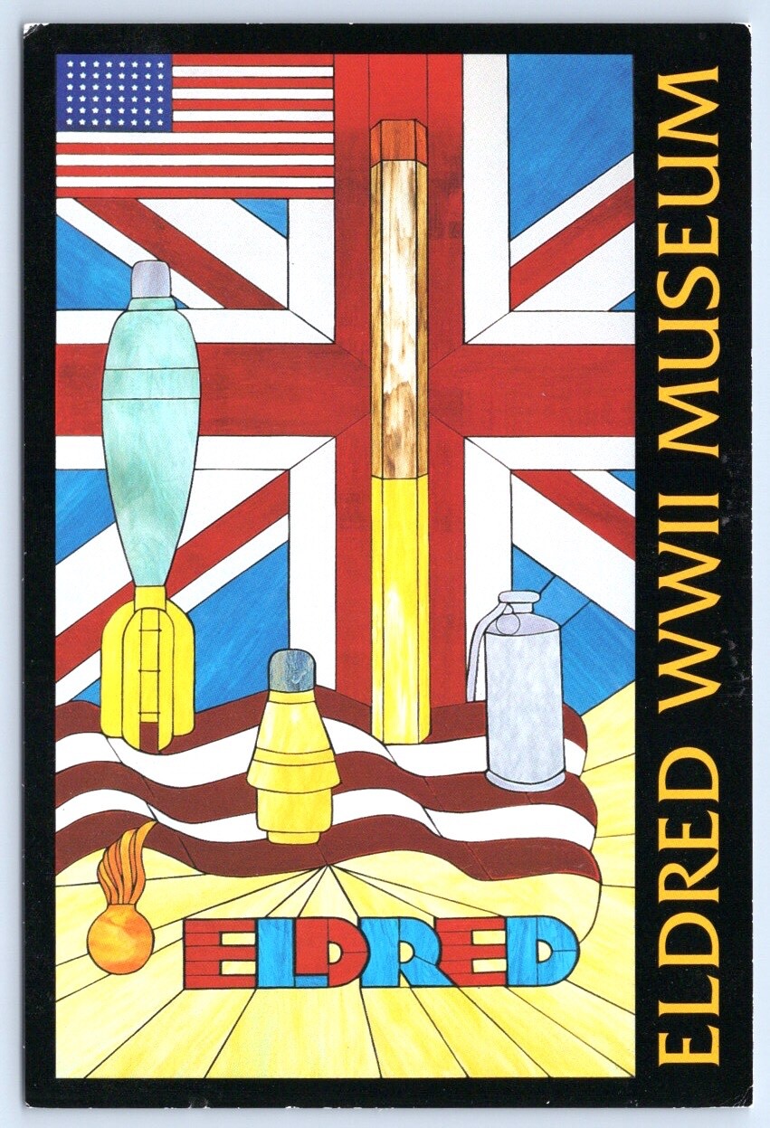Postcard Pennsylvania Eldred World War II Museum Stained Glass Window