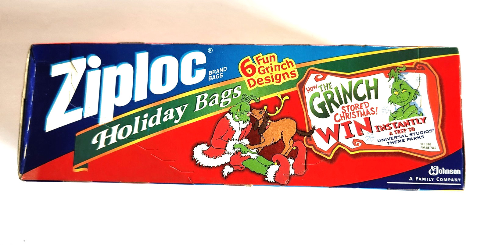 Grinch Ziploc Holiday Bags 6 Fun Grinch Designs Sandwich Size VTG