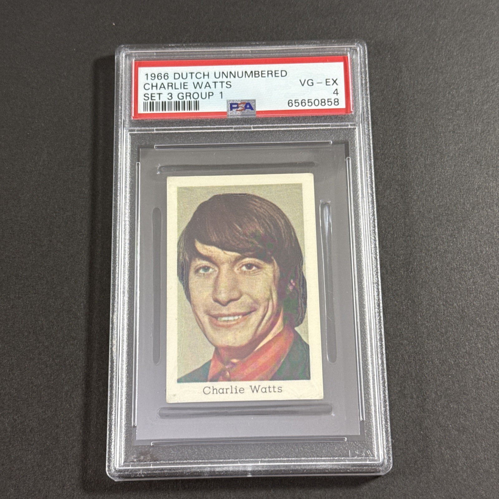 PSA 4 CHARLIE WATTS of THE ROLLING STONES 1968 Dutch Unnumbered Set 3 Group 1