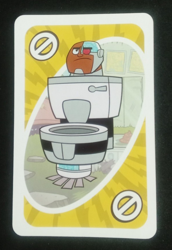 2016 Uno Card DC Comic Teen Tians Go Yellow Cyborg Skip Card