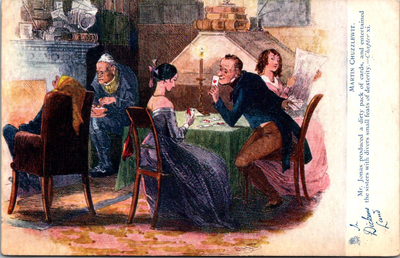 Charles Dickens Martin Chuzzlewit Scene, Tucks 7058 Vintage Postcard J74