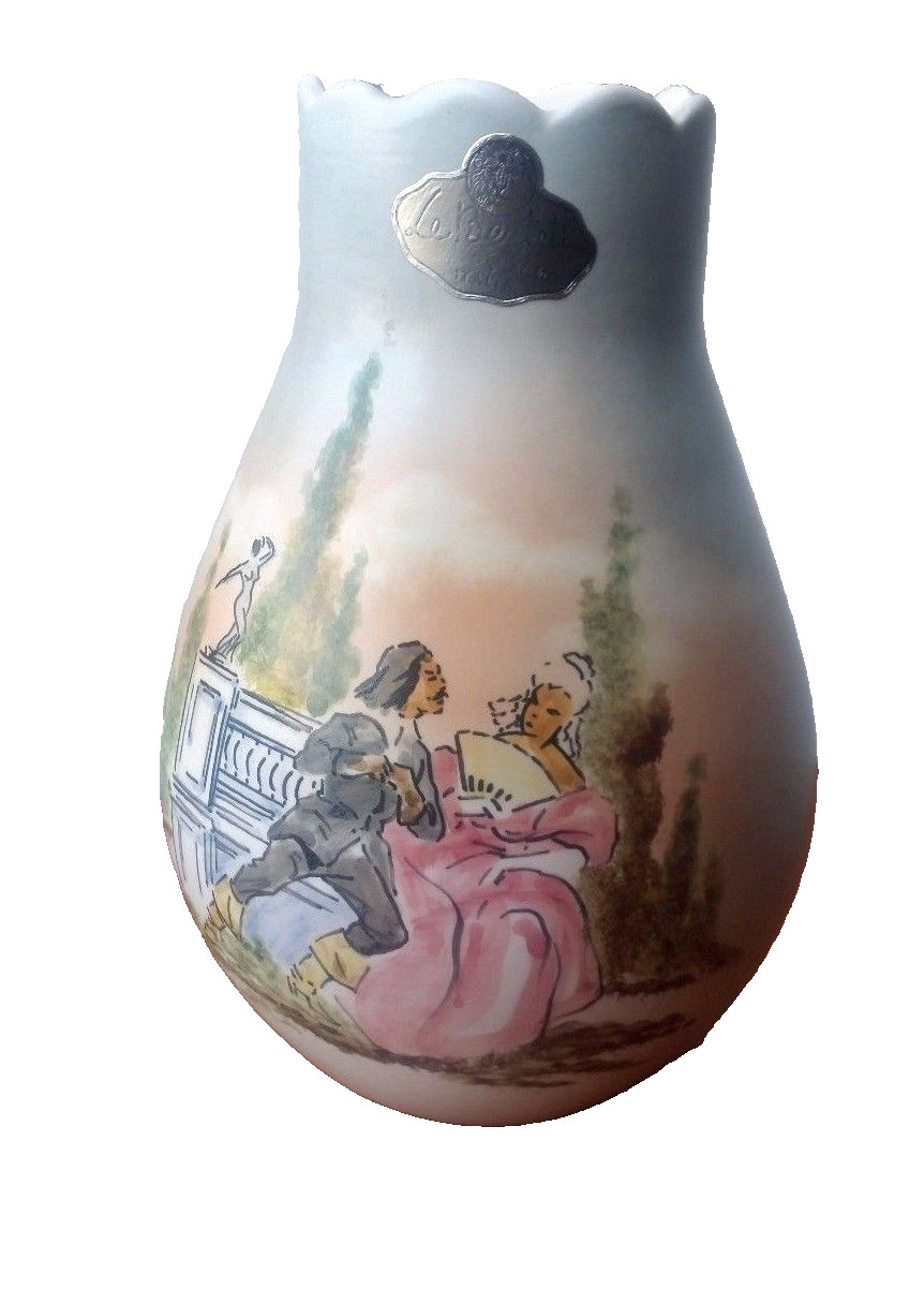 RARE LE BERTETTI TORINO ART POTTER VASE ITALY ANTIQUE ERA LENCI ESSEVI 