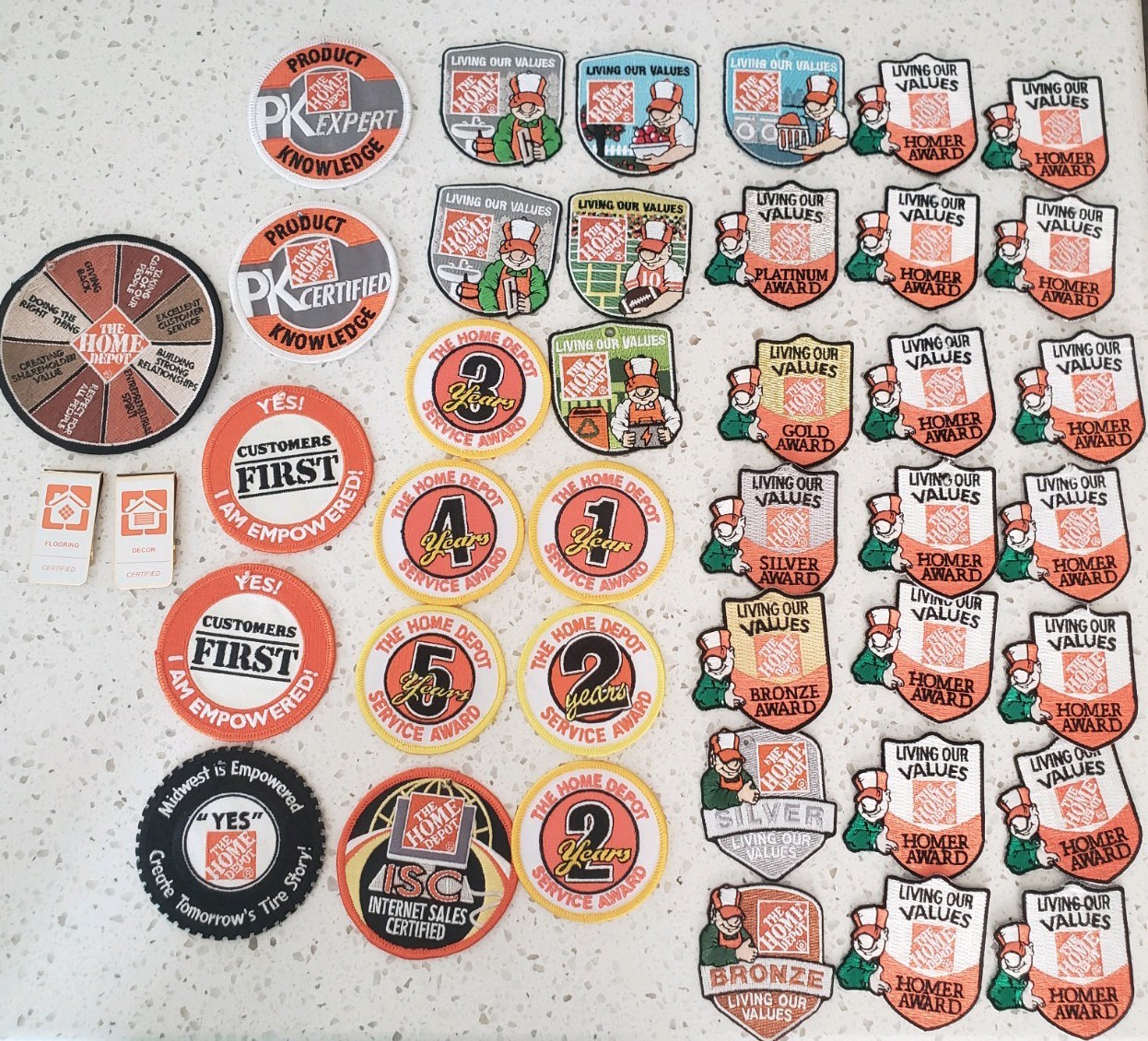 Huge Lot 39 Home Depot Patches & 2 Clips Huge Lot 39 Home Depot Patches & 2 Clips