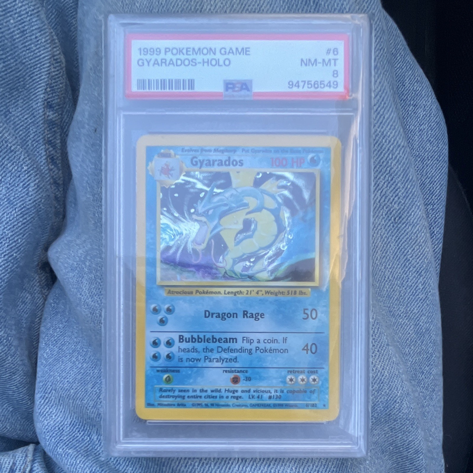 PSA 8 1999 Pokémon Game Gyarados Holo #6 Wizards of the Coast 94756549