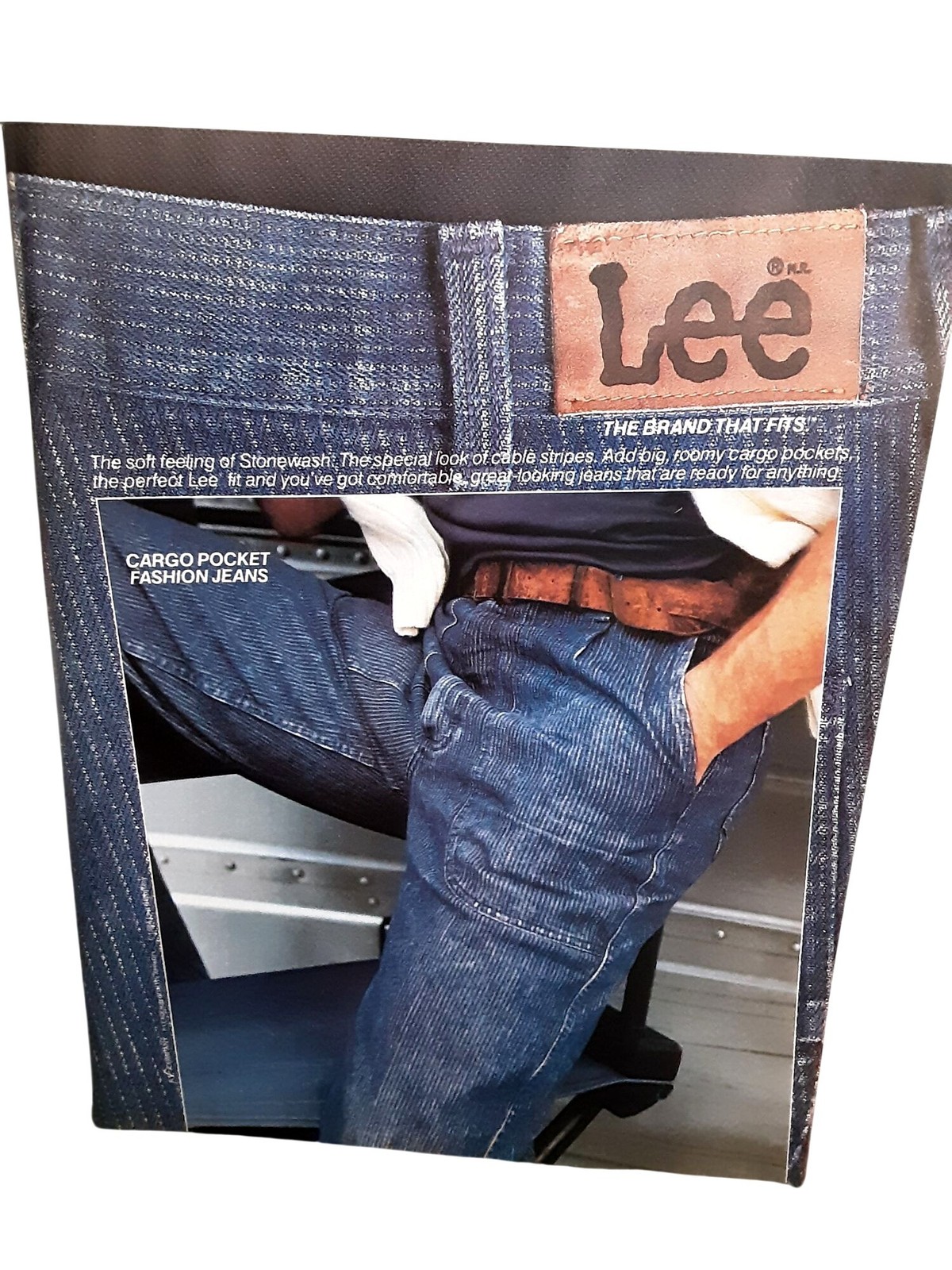 1985 Lee Jeans Cargo Pocket Fashion Jeans Vintage Print Ad Stonewash Denim 1985 Lee Jeans Cargo Pocket Fashion Jeans Vintage Print Ad Stonewash Denim