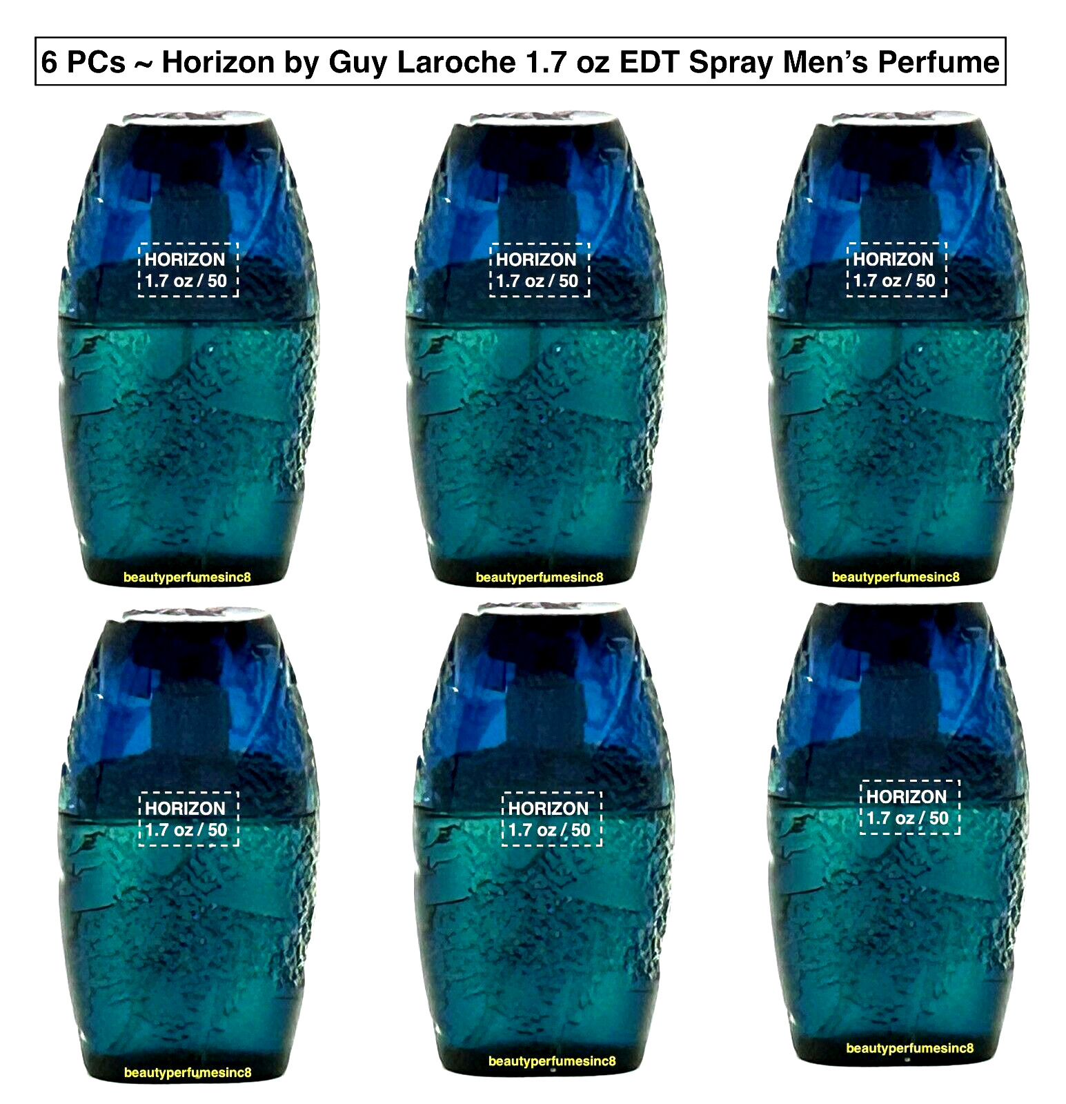 Lot of 6 Pc - Horizon by Guy Laroche 1.7 oz Eau de Toilette Spray Men\'s Perfume