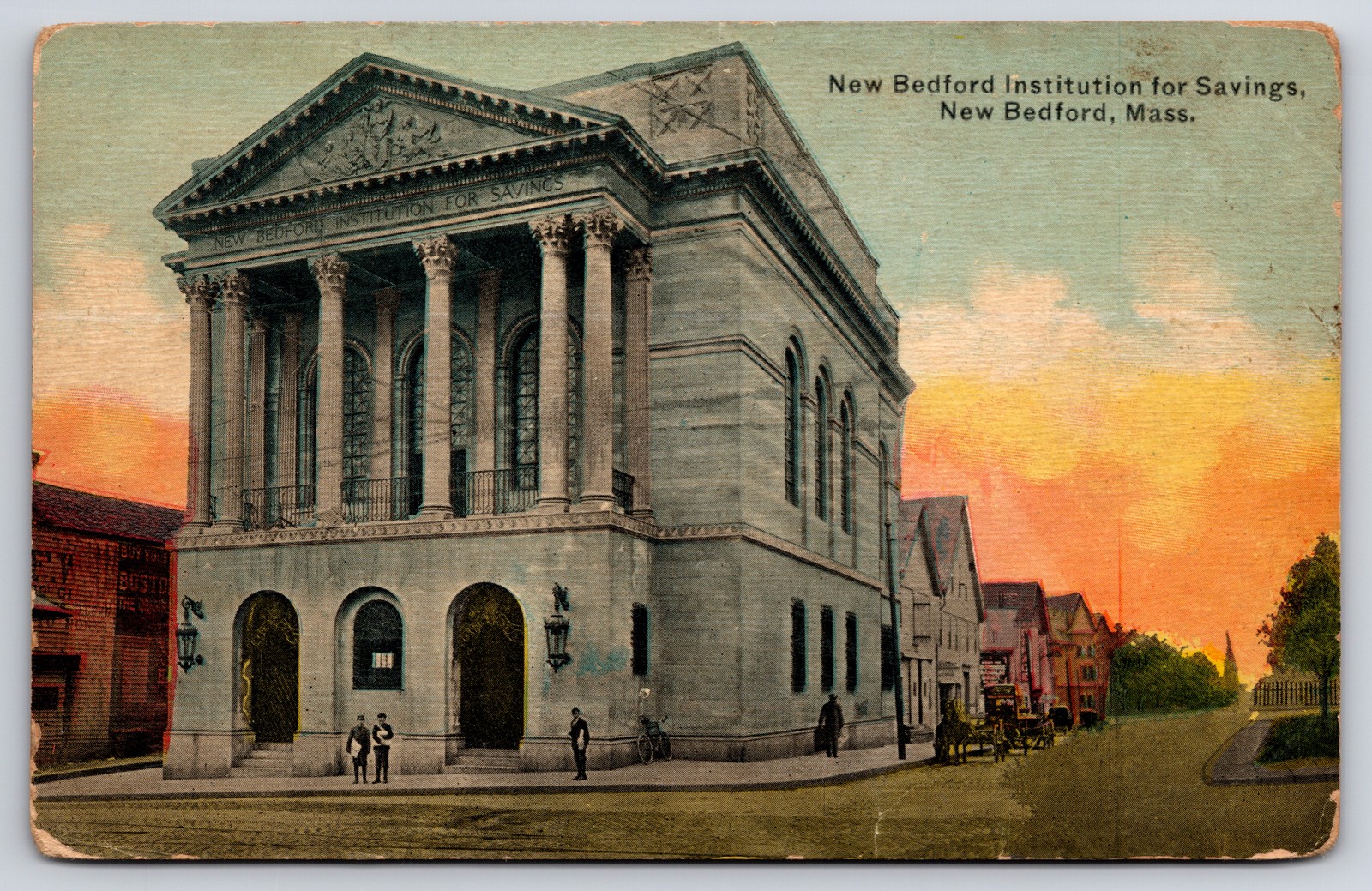 New Bedford Institution for Savings MA Divided Back Antique Postcard c1907-15
