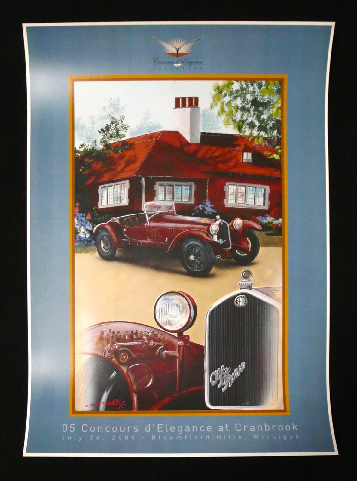 ENZO NASO 2005 Cranbrook Concours ALFA ROMEO TESTA FISSA Mille Miglia Art Poster