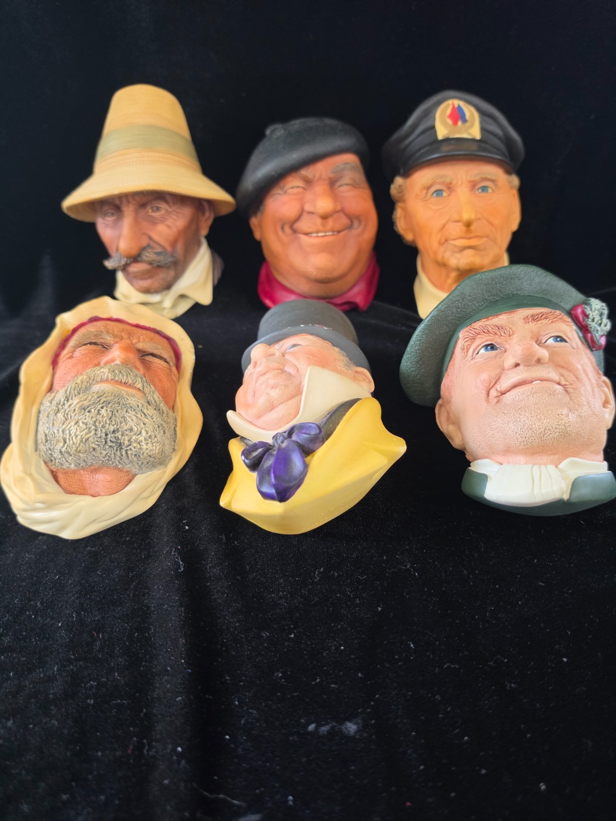 Vintage Bossons England Chalkware Heads Collection Lot of 6