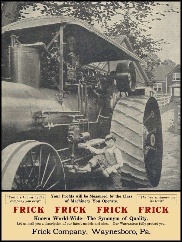 1911 Frick Steam Traction Engine NEW Metal Sign: 12x16