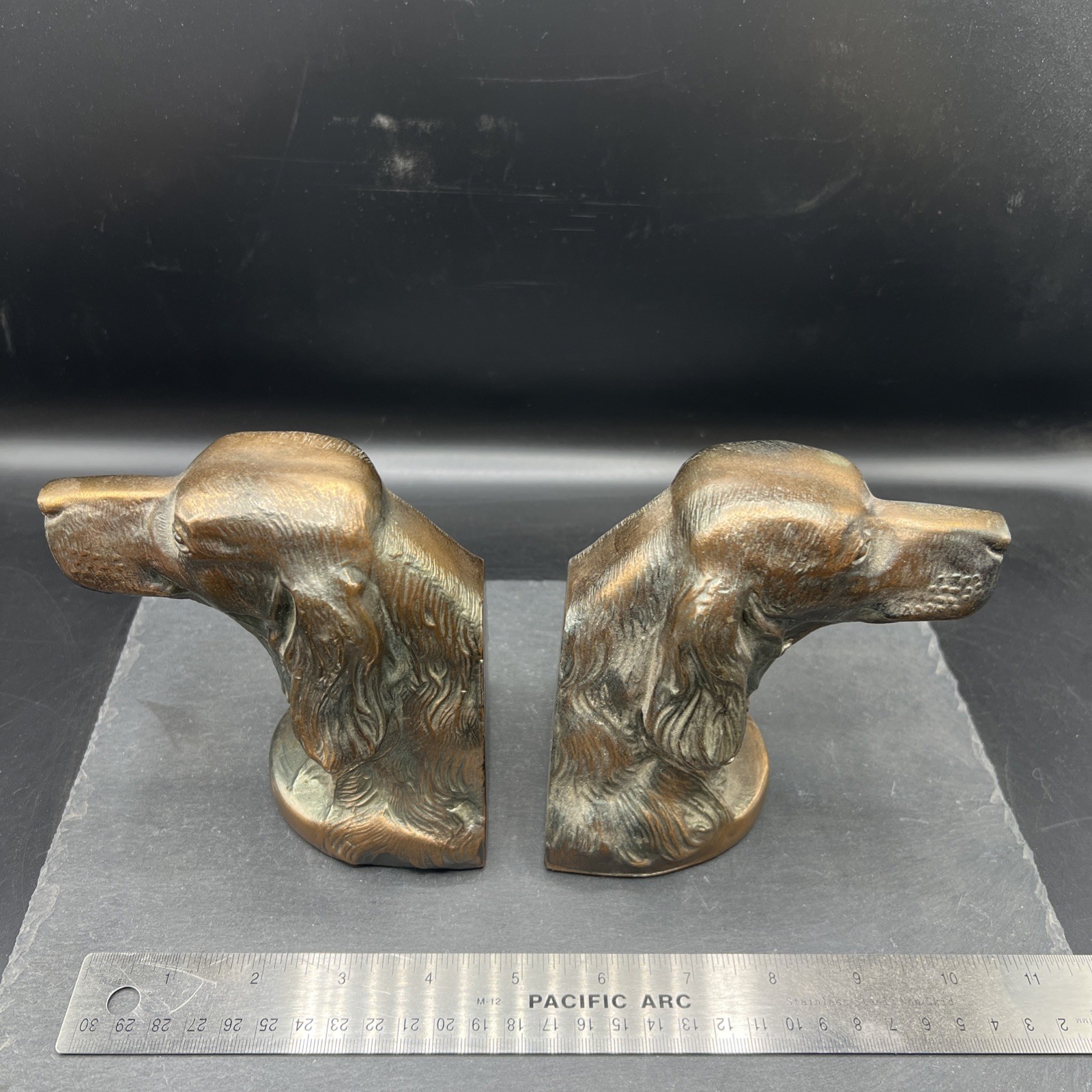 Vintage Irish Setter Brass Bookends
