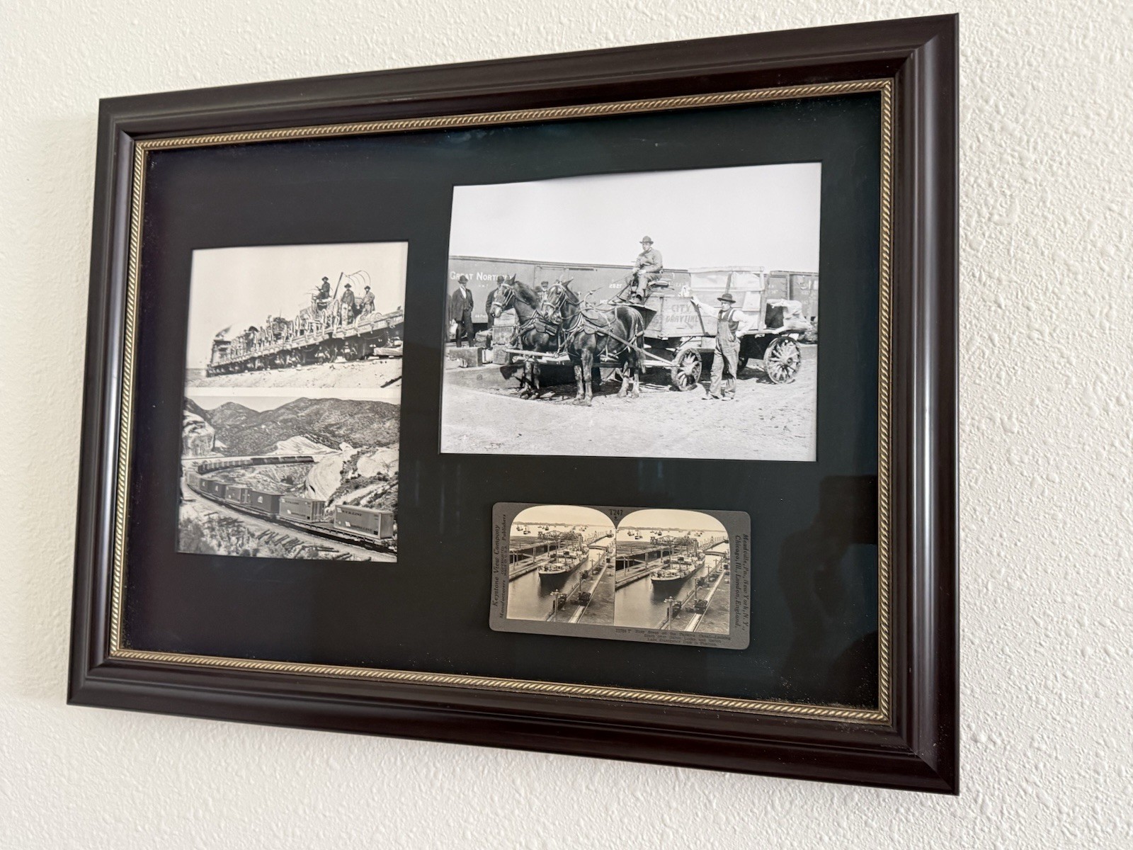 Antique Railroad & Shipping Ephemera Collection – 6 Framed Pieces – 1852-1960s