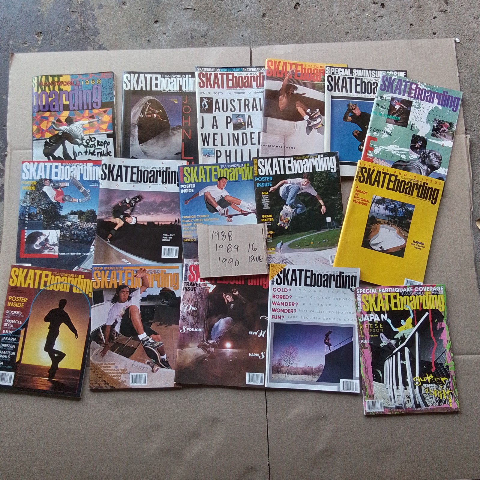 Vintage 80s-Thrasher-Transworld Skateboarding Magazine-Lot of 16-tony hawk-Skate