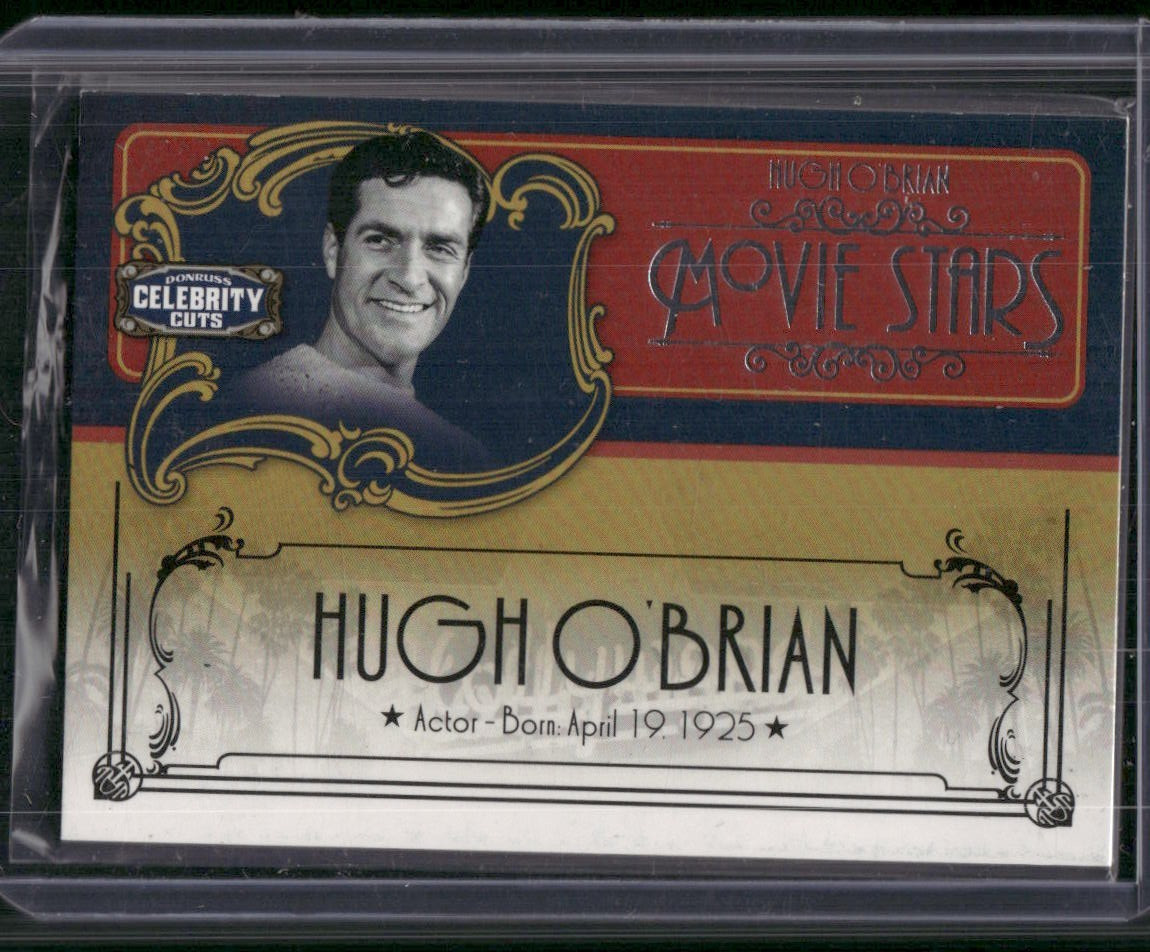 HUGH O\'BRIAN  2008 DONRUSS AMERICANA CELEBRITY CUTS MOVIE STARS #D /200