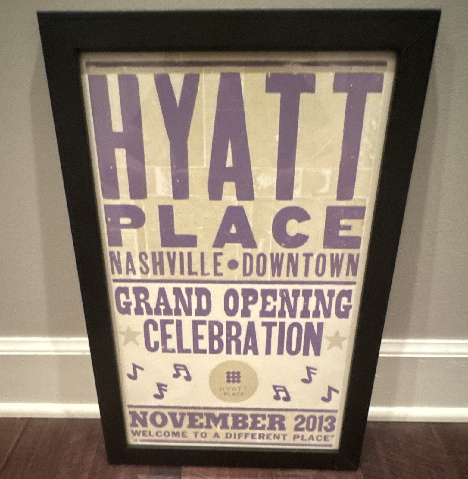 Hyatt Place Nashville Downtown Grand Opening Celebration 2013 Purple White Sign