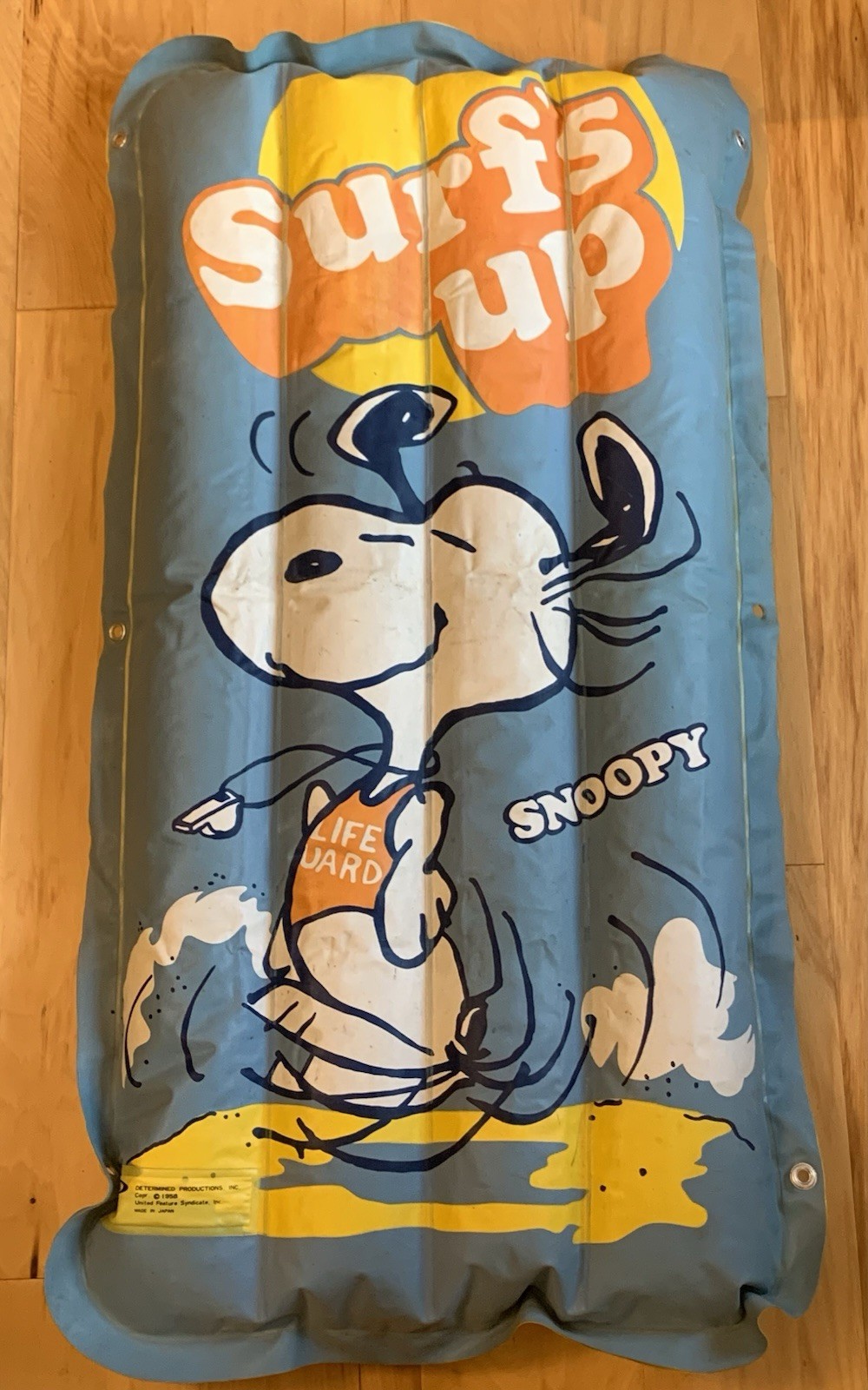 Vintage 1958 Determined Productions Surf’s Up Snoopy Inflatable Raft | Peanuts
