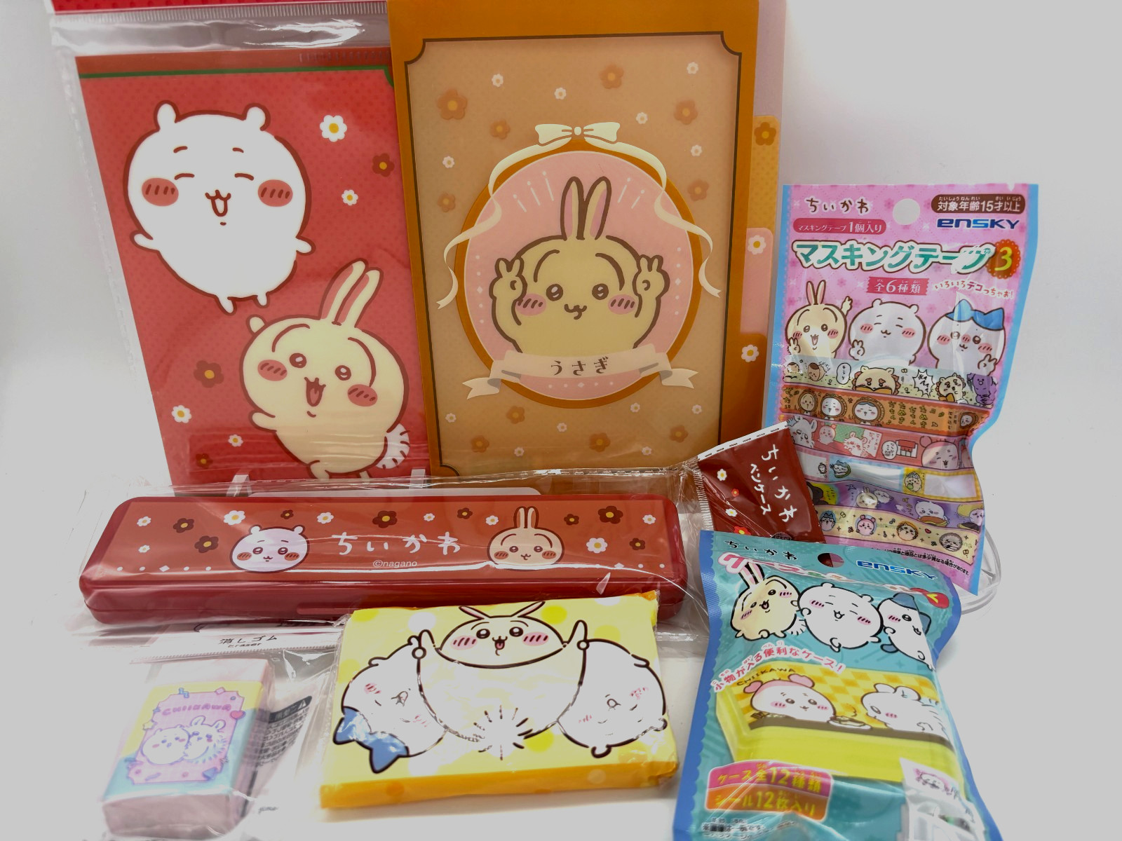 Chiikawa Usagi Lot 7 Japan Pencil case Eraser Notebook Masking tape Stationery