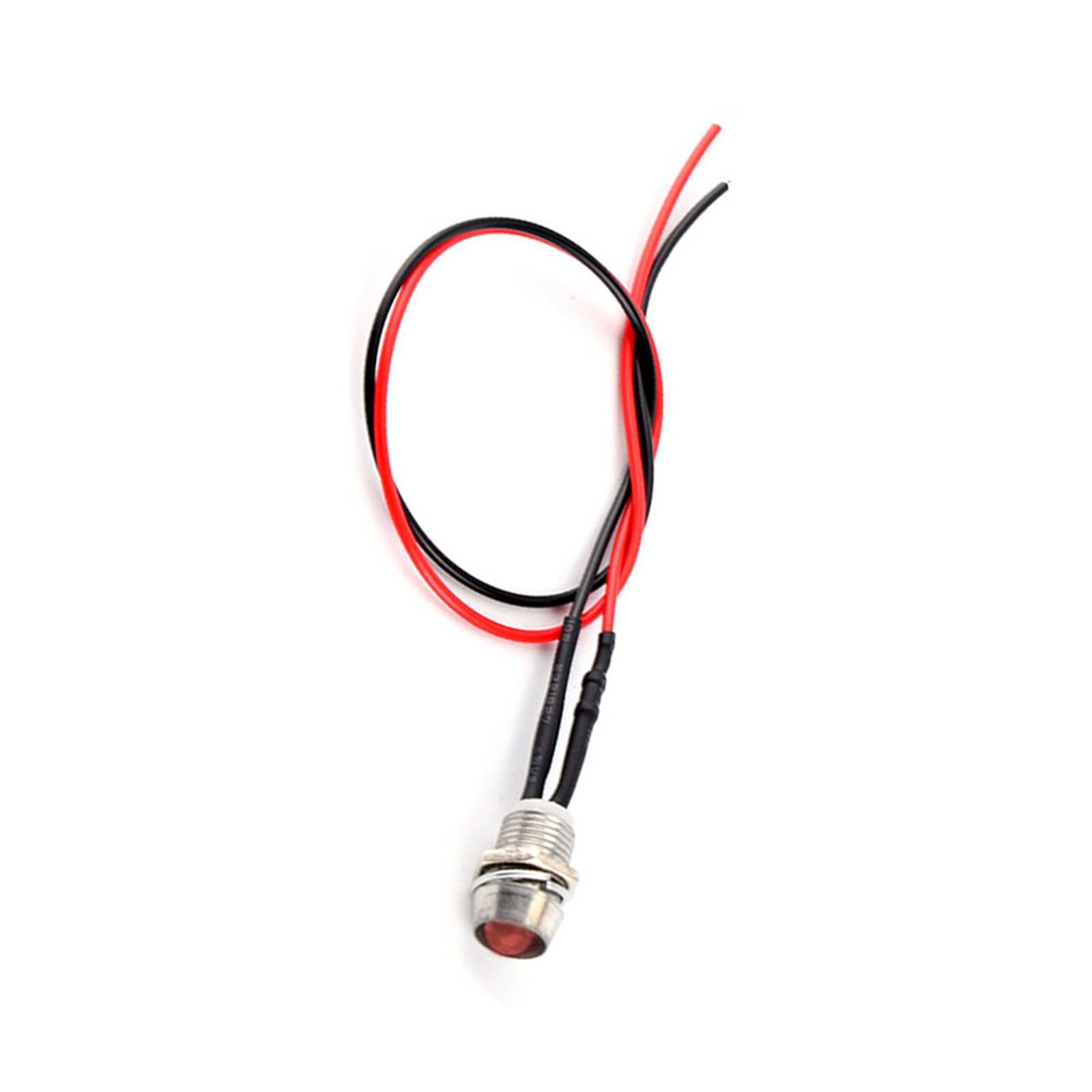 4 Pcs 12v 8mm LED Panel Dash Warning Light Indicator Lamp Car Van Red EBWP