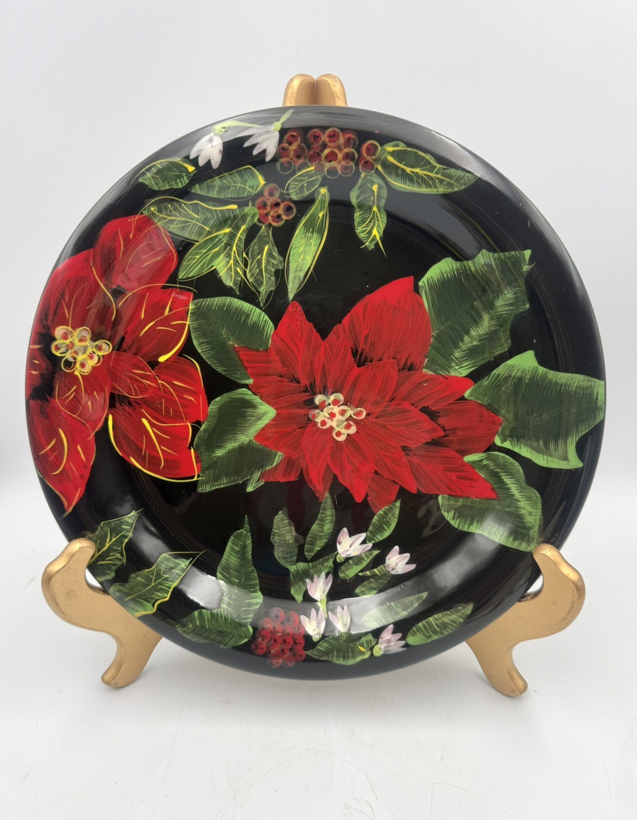 Beautiful Certified International HTF Poinsettia Dinner Plate 4258748