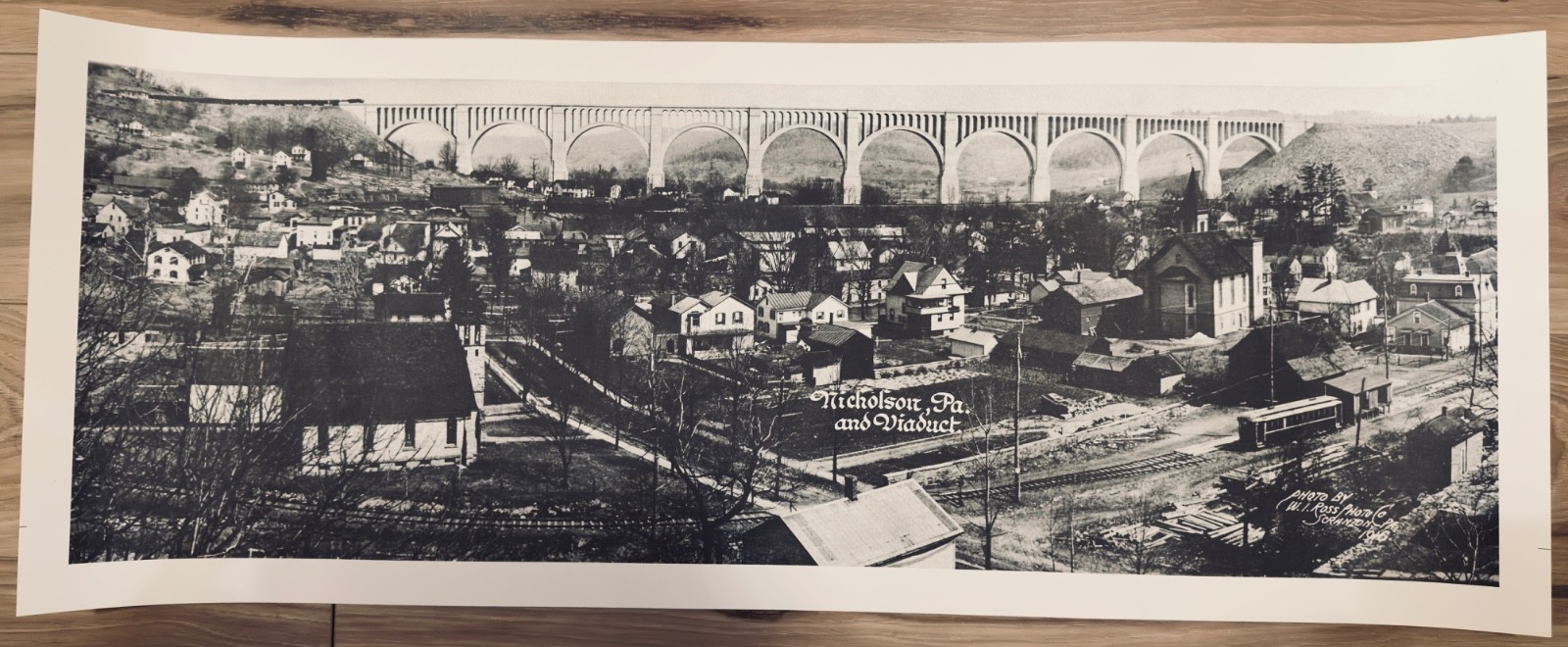 Nicholson, PA Viaduct antique panoramic photograph by W.I. Ross 1916 Nicholson, PA Viaduct antique panoramic photograph by W.I. Ross 1916