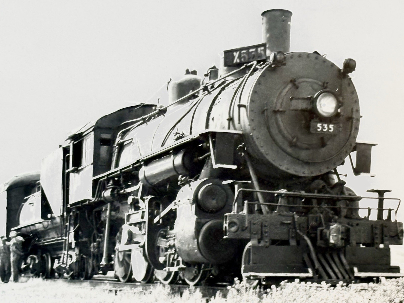 c1956 Union Pacific 535 C-57 2-8-0 Steam Excursion Albany WY Railroad Photo