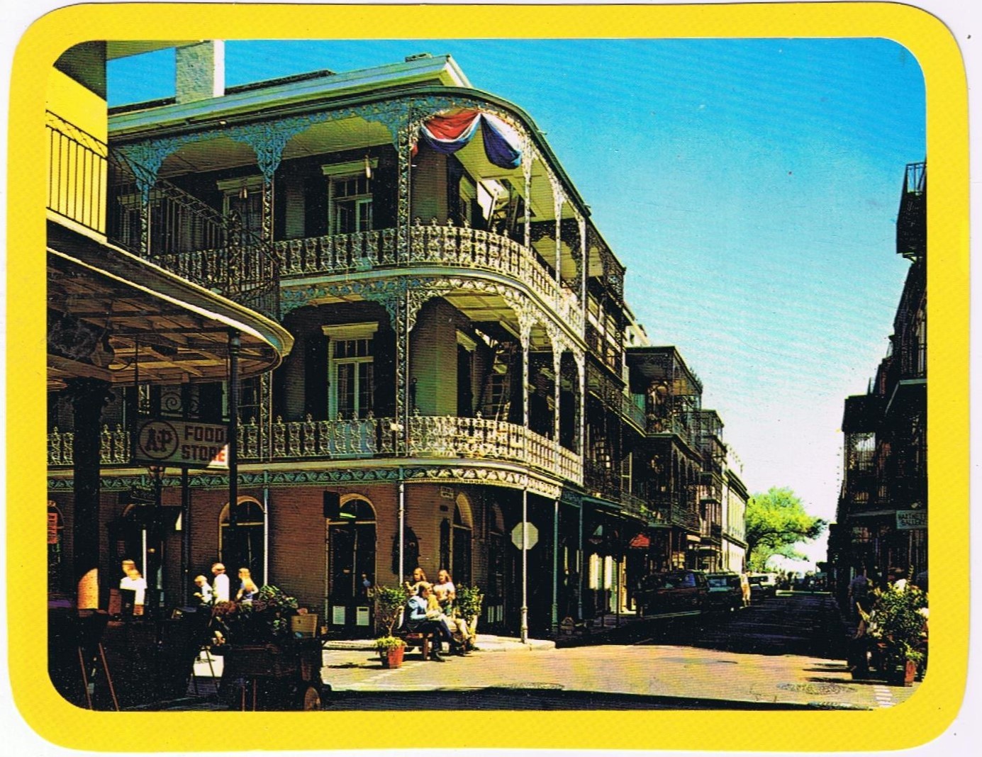 Postcard Royal & St Peters St French Quarter New Orleans LA 5 1/4