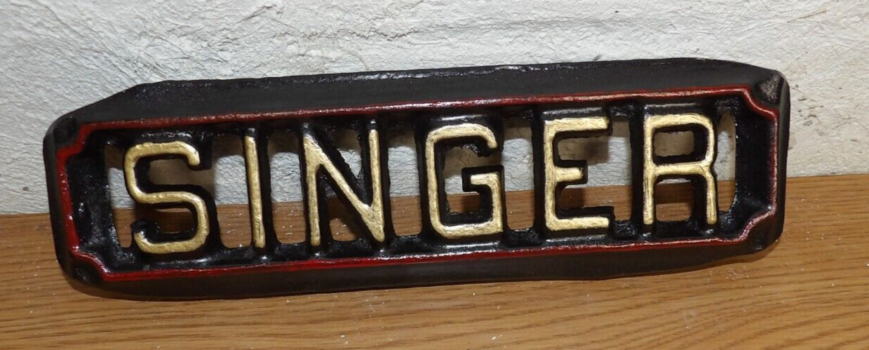 Original 1885 Antique SINGER MANFG. CO. Treadle Sewing Machine Logo Badge Emblem