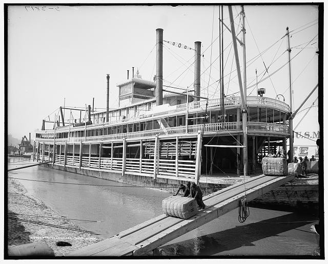 Memphis Tennessee 1906 Steamer Georgia Lee Sternwheeler Shipping Dock