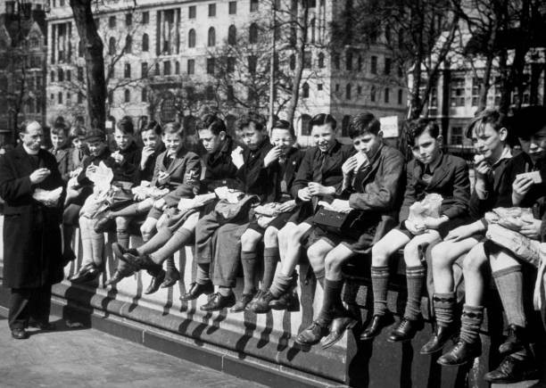 Choirboys St Peter\'s Church, Upton Cross, London, enjoying lunch E - 1947 Photo Choirboys St Peter\'s Church, Upton Cross, London, enjoying lunch E - 1947 Photo