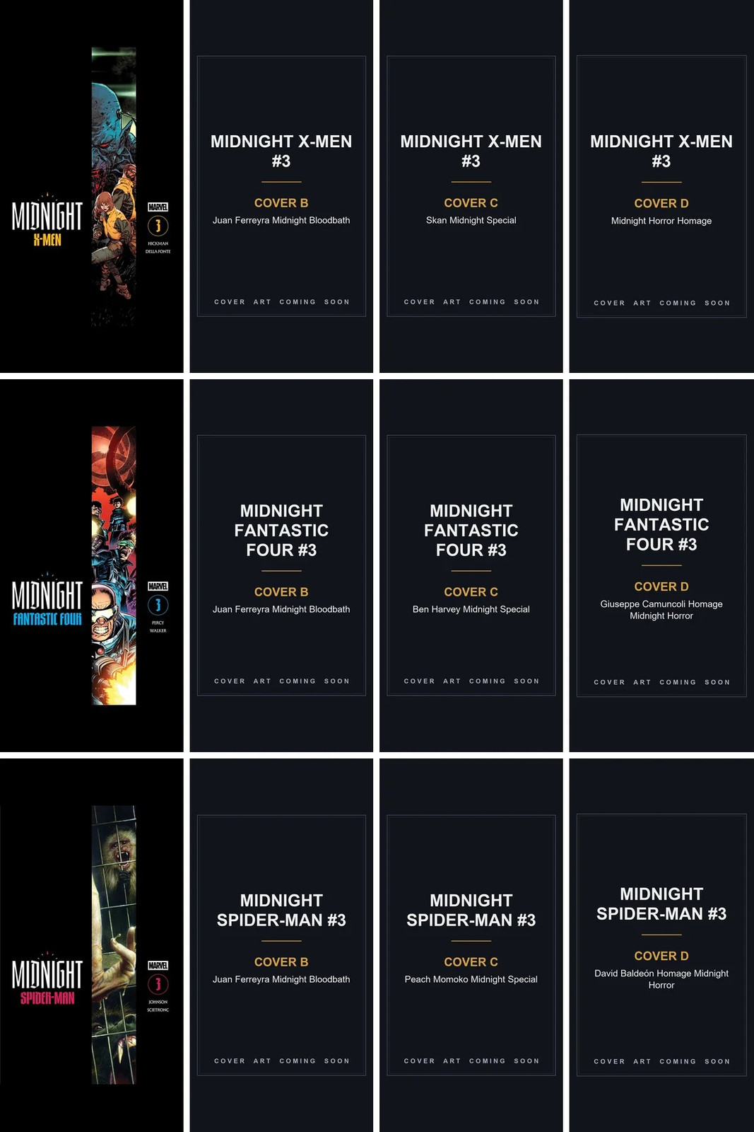 Marvel Midnight Universe #3 12-Cover Bundle & Ultimate Cover Bundle 30% Off PREO Marvel Midnight Universe #3 12-Cover Bundle & Ultimate Cover Bundle 30% Off PREO