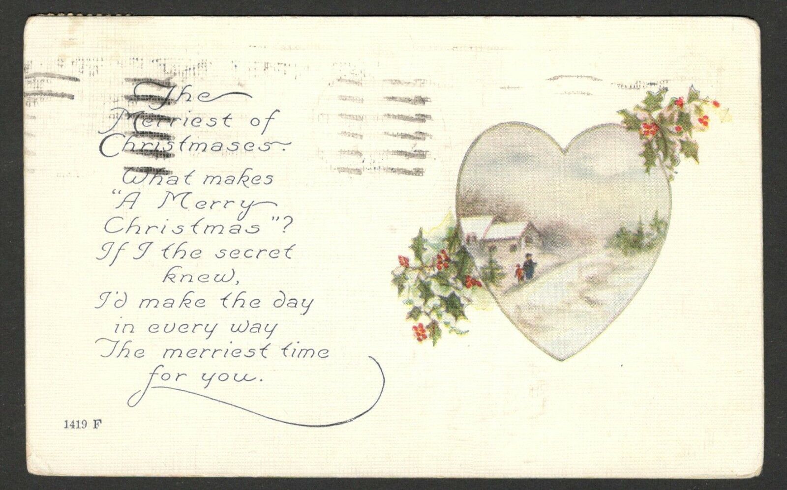 USA - Old Christmas greetings postcard - 1918.  (32)