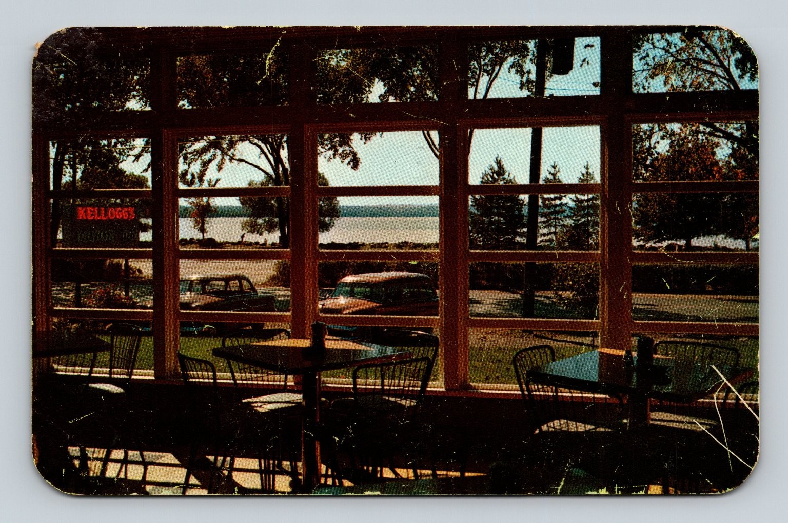 Kellogg\'s Pan-Tree Motor Inn Canandaigua NY Lake View Postcard 1961 Dexter Kellogg\'s Pan-Tree Motor Inn Canandaigua NY Lake View Postcard 1961 Dexter