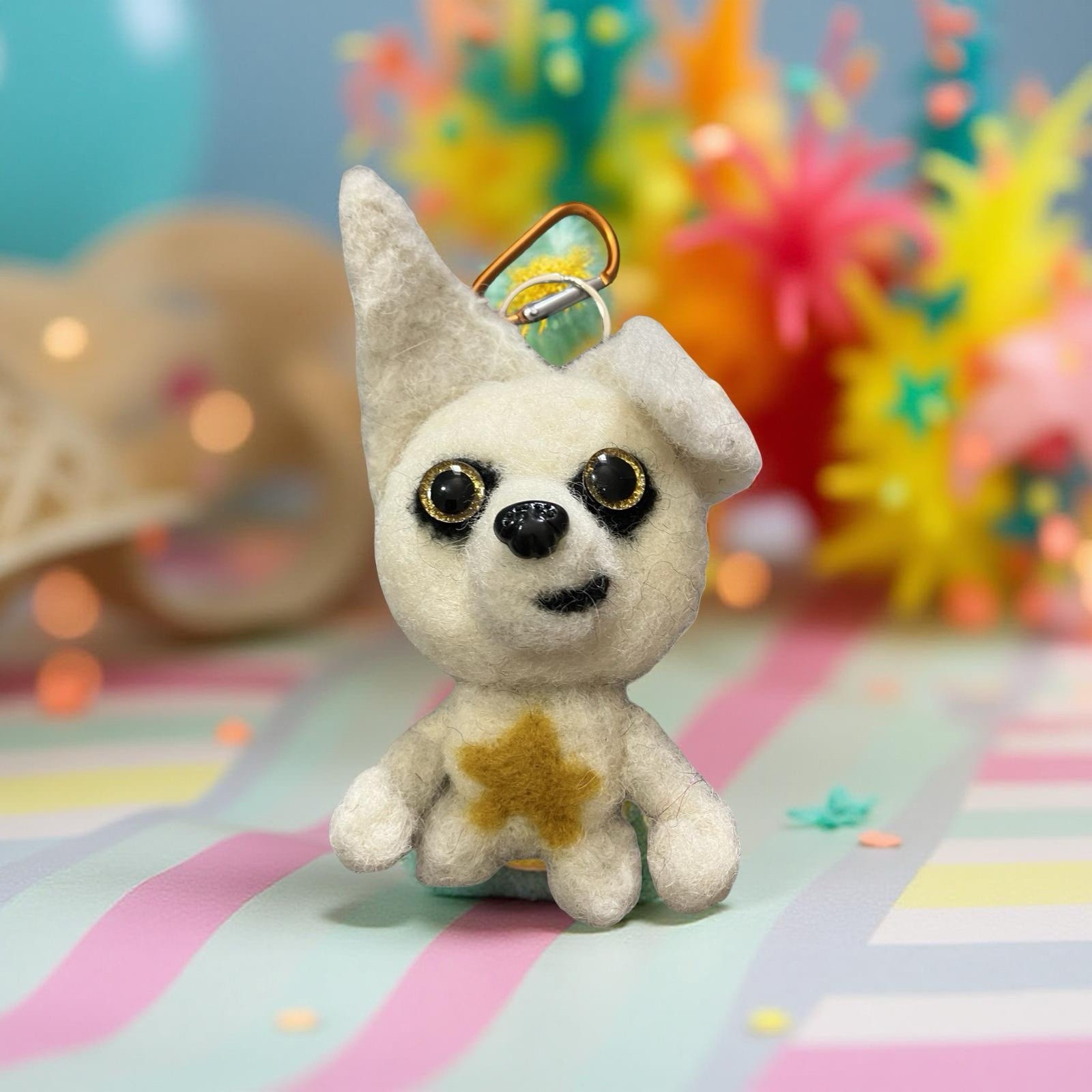 Needlefelted Handmade Cheeky Chihuahua Keychain Buddy /Bag Accessory