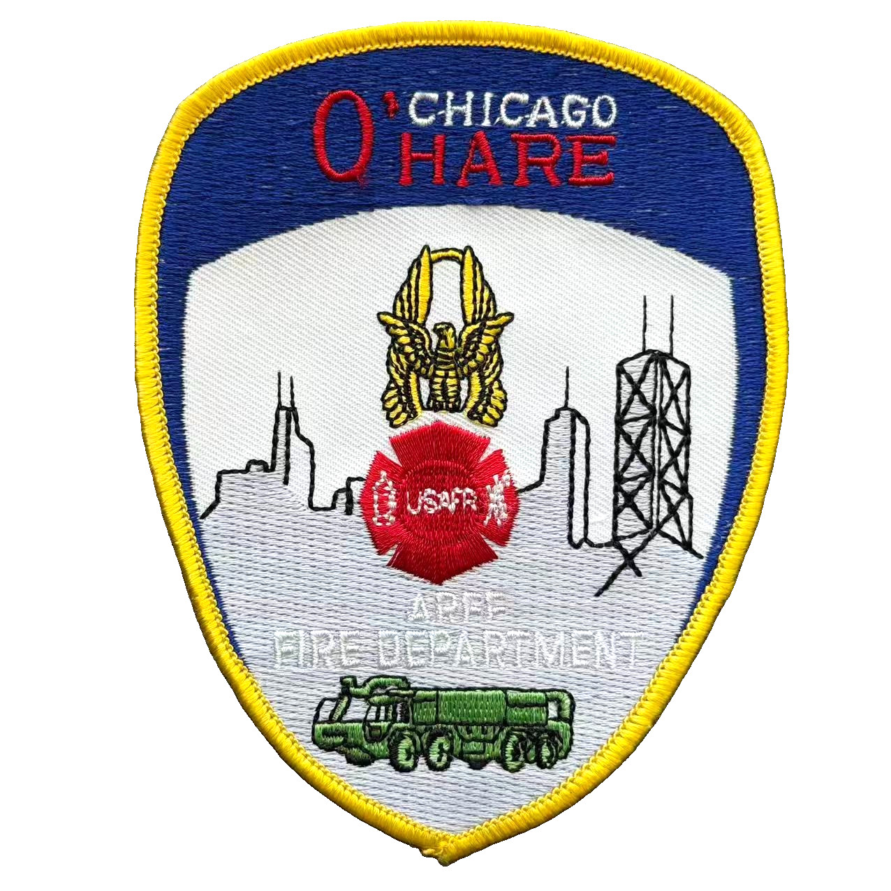 Vintage Chicago OHare Airport Fire Department Patch USAFR ARFF Military Crash