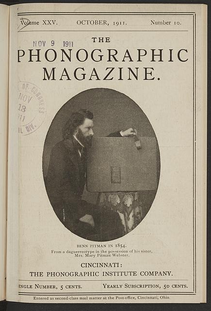 Photo:Benn Pitman 1854 Cincinnati Ohio Shorthand Pioneer  1911