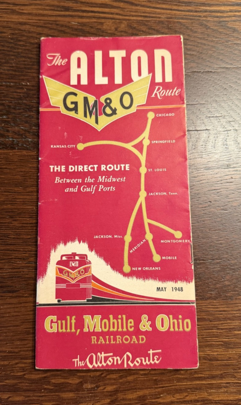 1948 GM&O The Alton Route PTT, Public Time Table