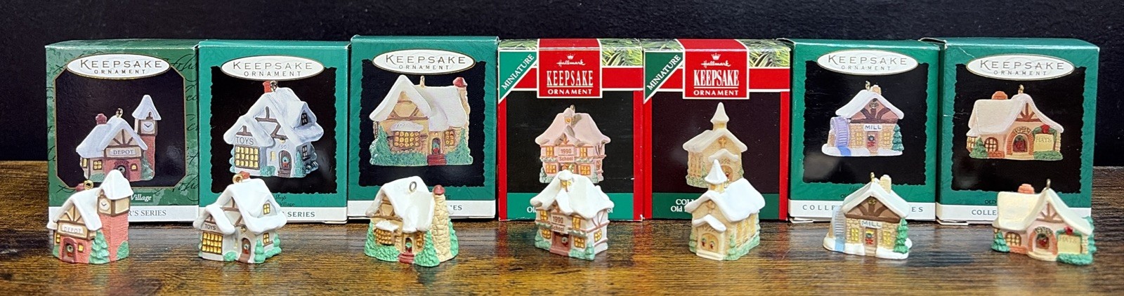 7 Old English Village Hallmark Keepsake Miniature Ornaments 3 5 6 7 8 9 & 10 7 Old English Village Hallmark Keepsake Miniature Ornaments 3 5 6 7 8 9 & 10