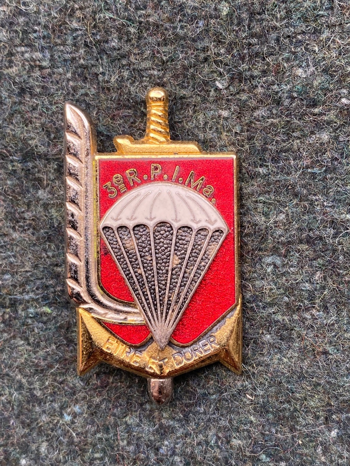 Original French Military 3rd Marine Infantry Parachute Regiment Badge Boussemart
