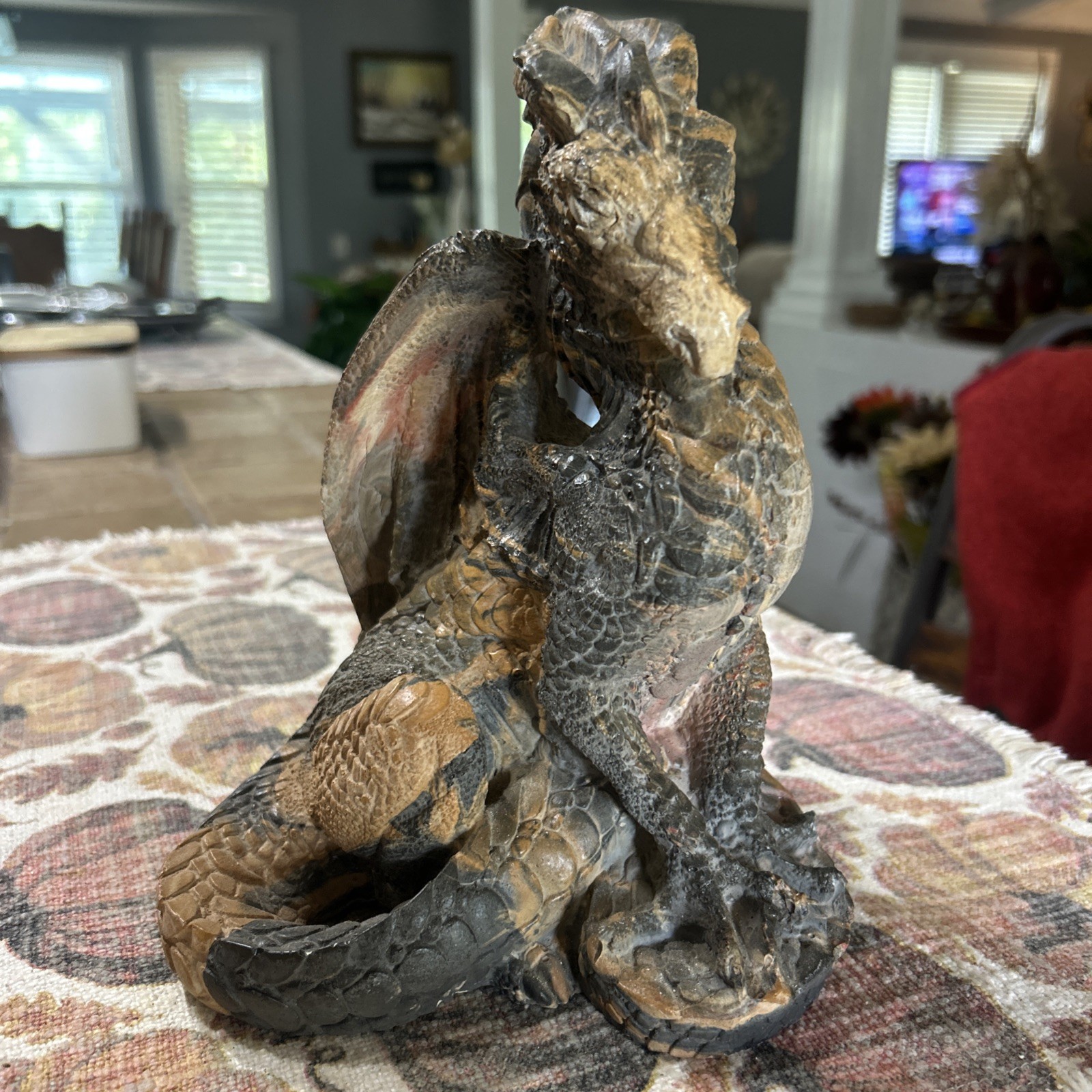 Stone dragon shape Crystal Hand Carved Heavy