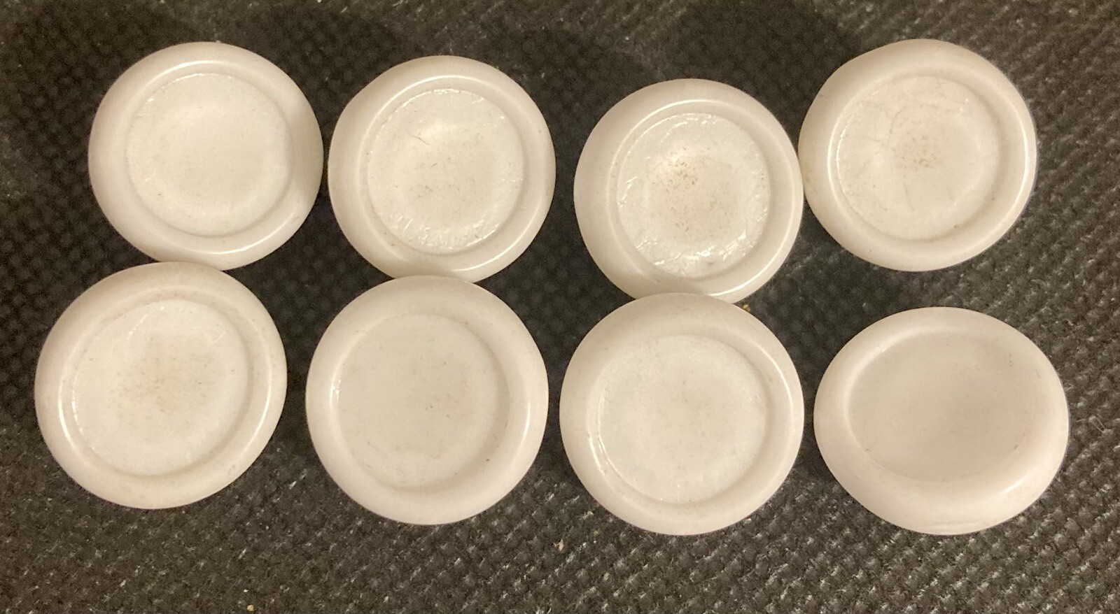 Antique 1920\'s Czech 19 MM High Dome White Glass Buttons Lot of 8 Antique 1920\'s Czech 19 MM High Dome White Glass Buttons Lot of 8