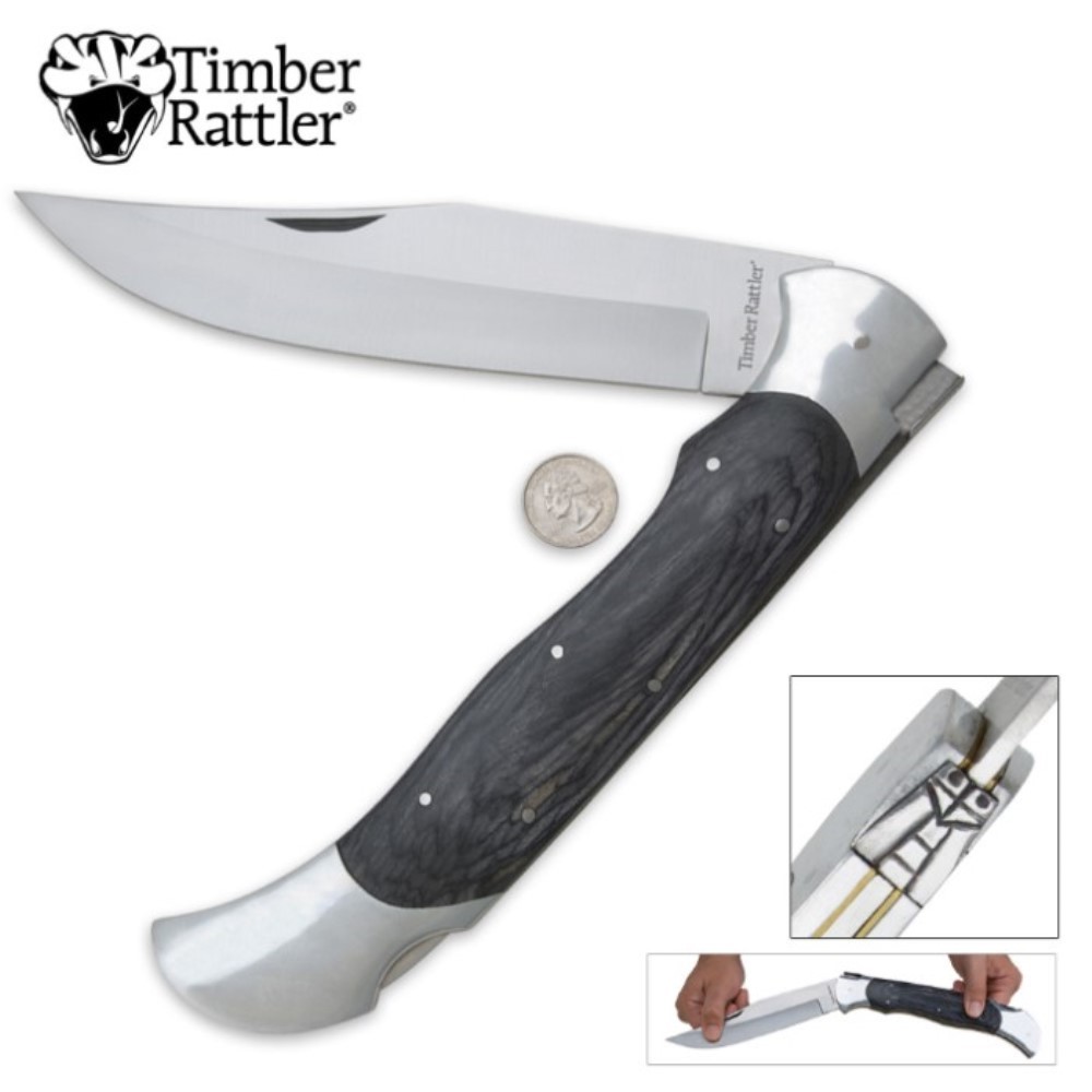 Giant Knife Huge Timber Rattler Scarab Lock Back Folder  NEW - BIG MONSTER