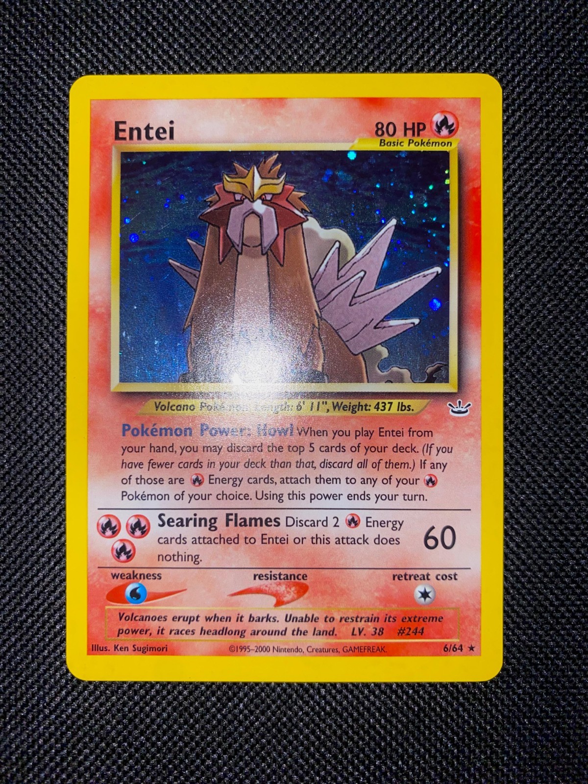 Pokemon Entei 6/64 HOLO Rare Neo Revelation ENG Vintage 2001 Tcg
