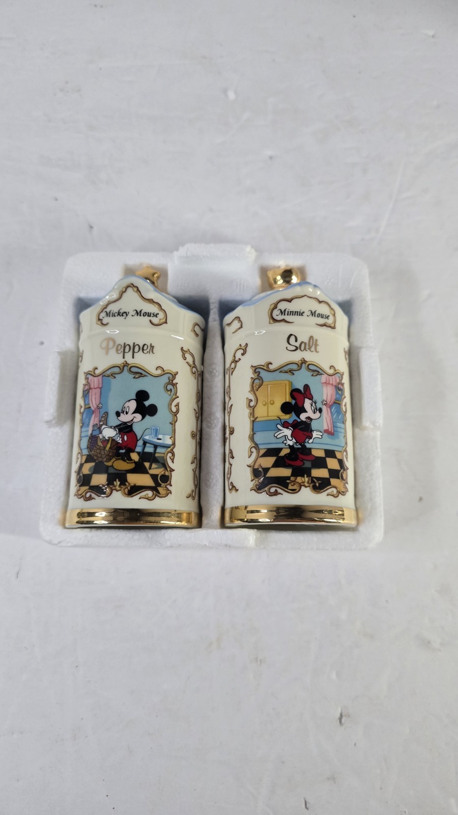 1997 Lenox Spice Jar Disney Collection: Salt Minnie and Pepper Mickey Very Nice 