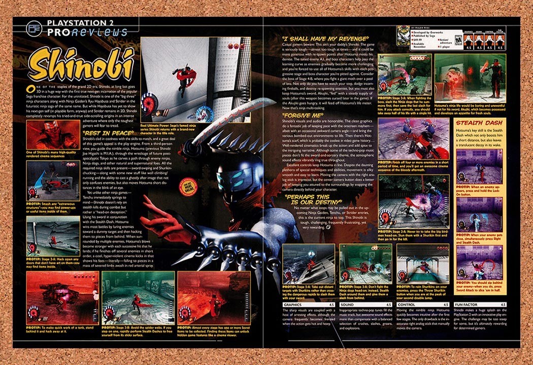 2002 Shinobi PS2 Original Advertisement / Retro Promo vr3 2002 Shinobi PS2 Original Advertisement / Retro Promo vr3