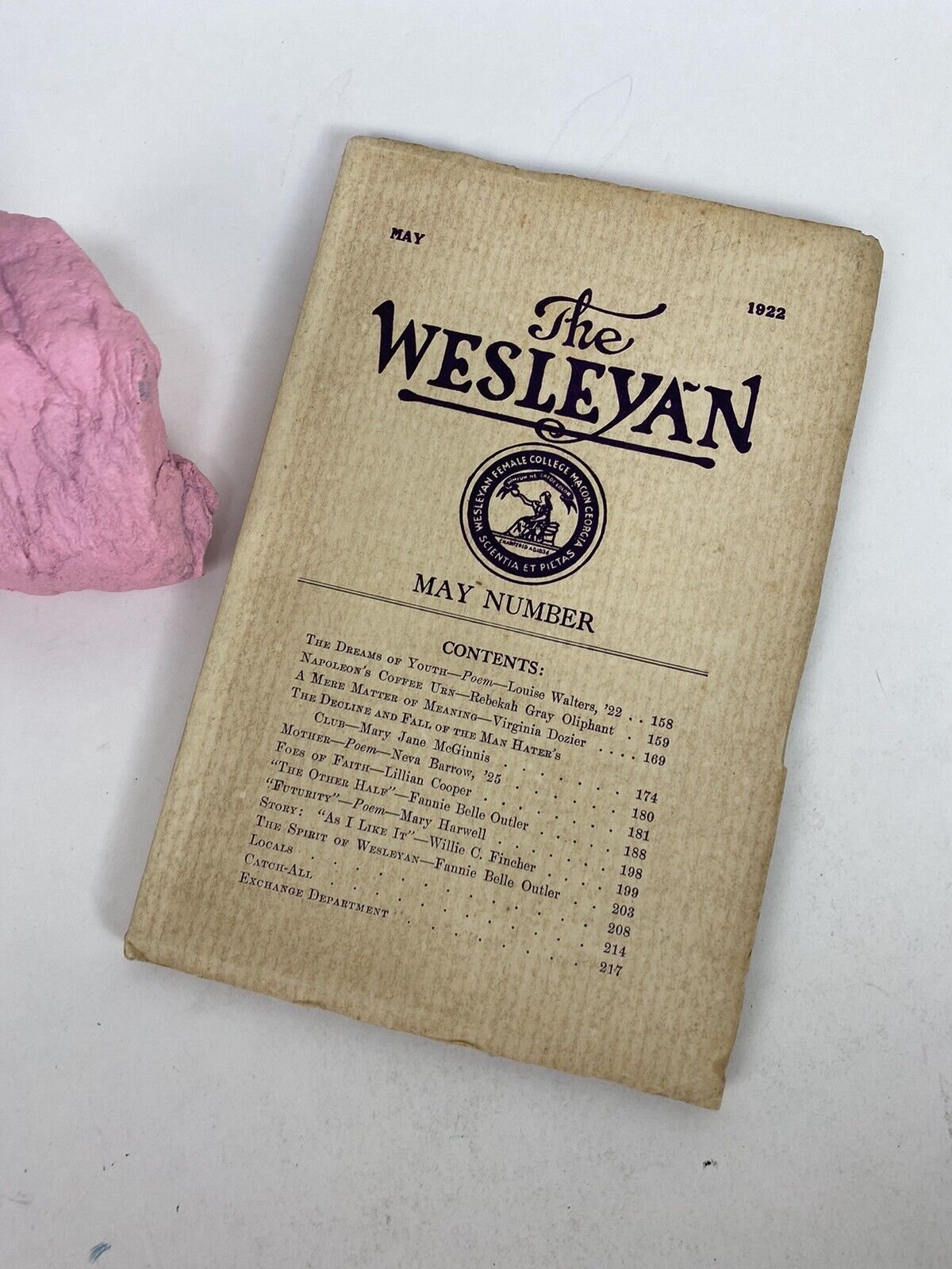 1922 The Wesleyan Academic Journal May Number Vol XXIII No. 5