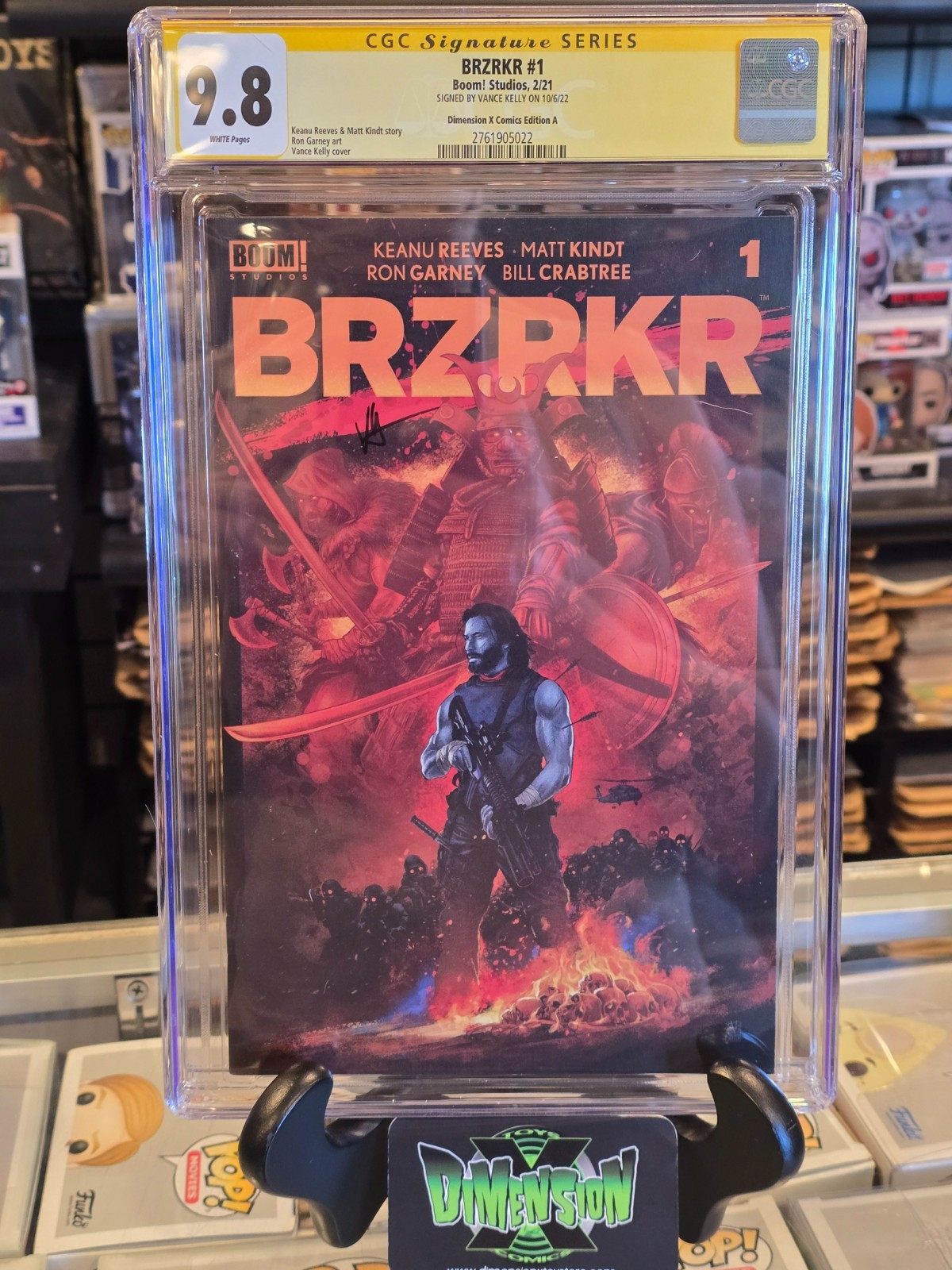 BRZRKR (BERZERKER) #1 SIGNED BY VANCE KELLY COVER A KEANU REEVES CGC 9.8