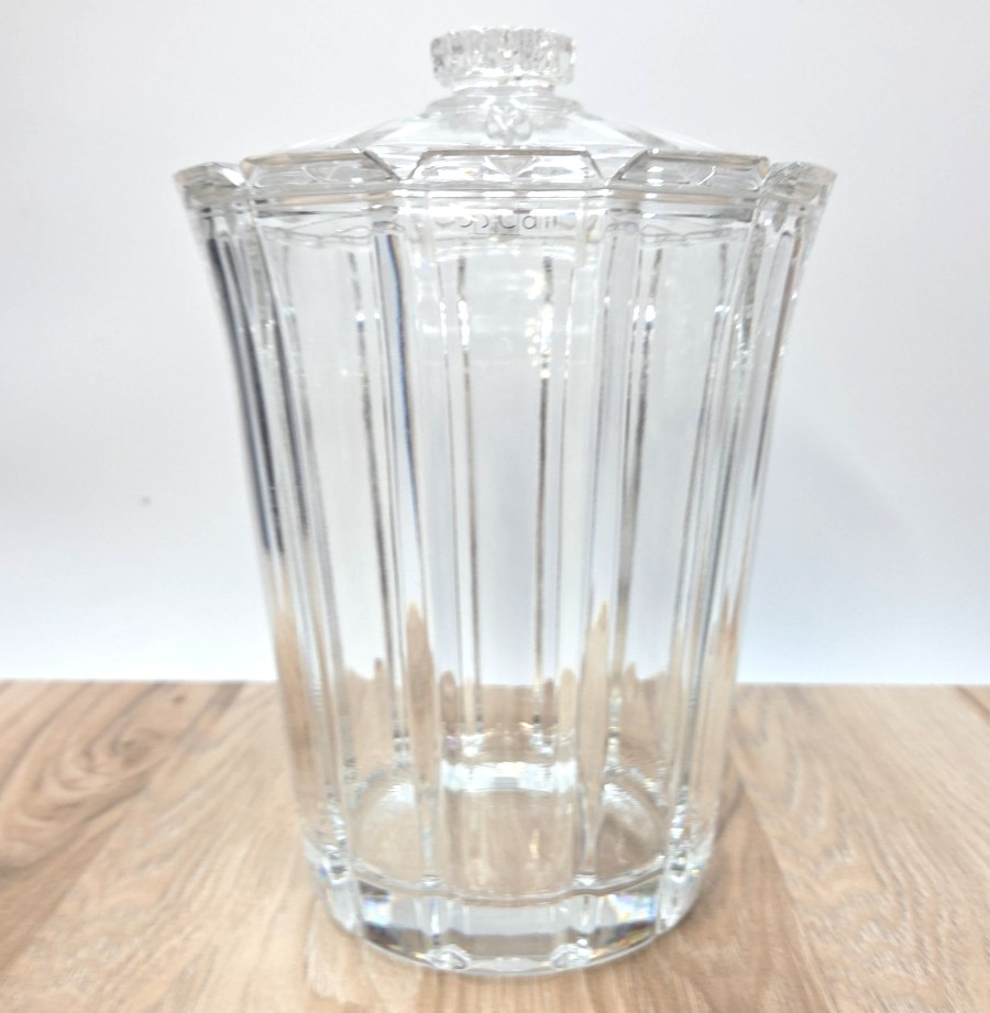 Rare Marquis Cystal The Toscany Collection 8.25 High Biscuit Jar & Cover Ribbed