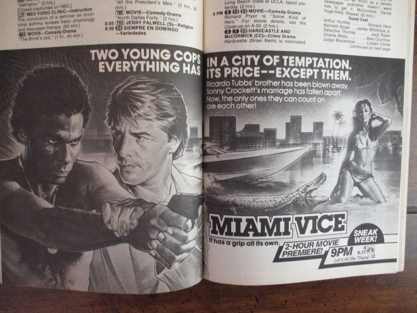1984 TV Guide(DEBUT OF MIAMI VICE/HUNTER/HIGHWAY TO HEAVEN/JESSIE/LINDSAY WAGNER